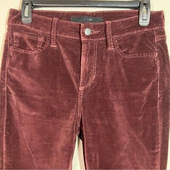 Joe's Womens The‎ Icon Mid Rise Skinny Jeans Size 26 Maroon Velour Velvet - Picture 2 of 7